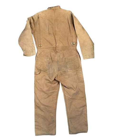 VTG Carhartt 996QZR Coverall Mens 46R Brown Duck Insulated Quilted Lined 90s USA - Picture 2 of 10